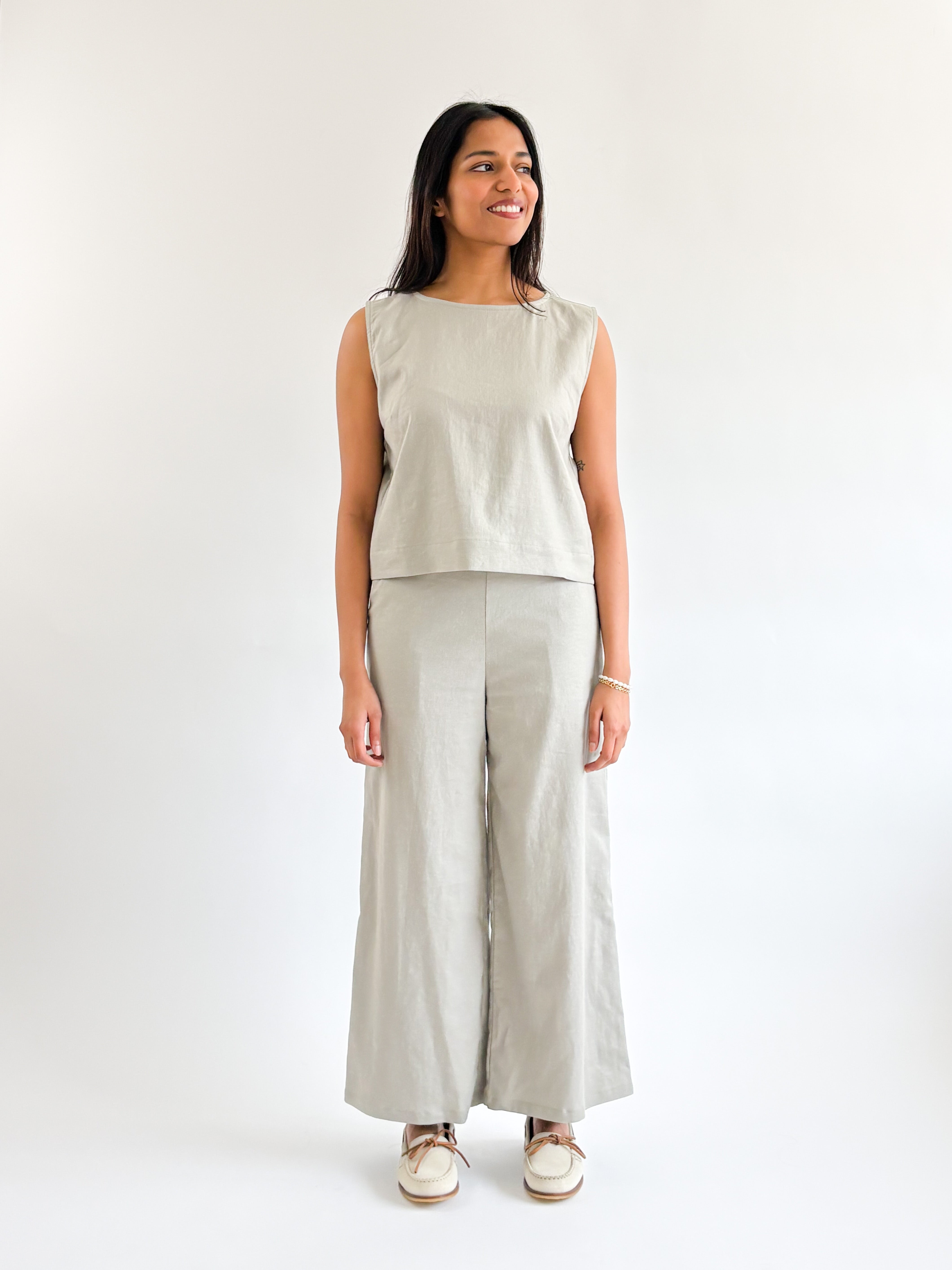 Sattva by Sarah - Coastal HW Linen Pant - Pumice