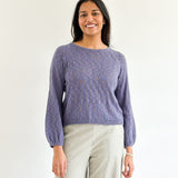 Sattva by Sarah - Flame Balloon Sleeve Sweater - Purple