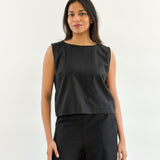 Sattva by Sarah - Coastal Linen Tank - Black