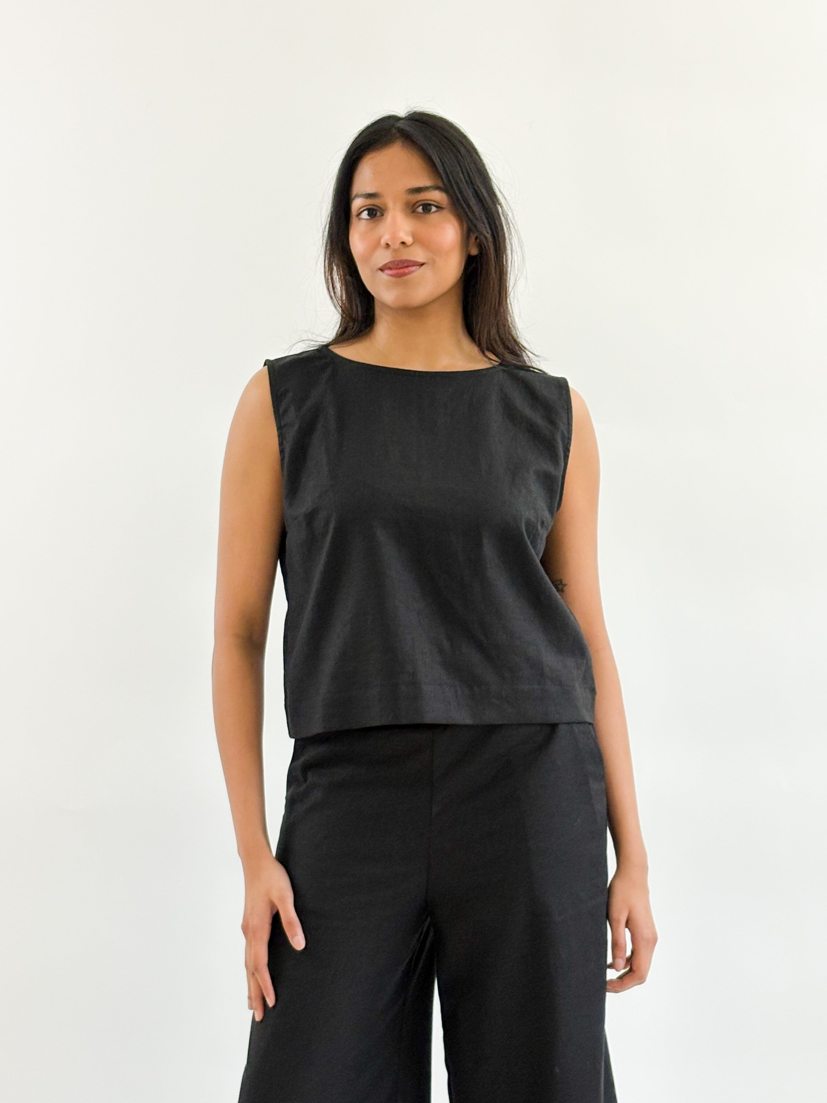 Sattva by Sarah - Coastal Linen Tank - Black