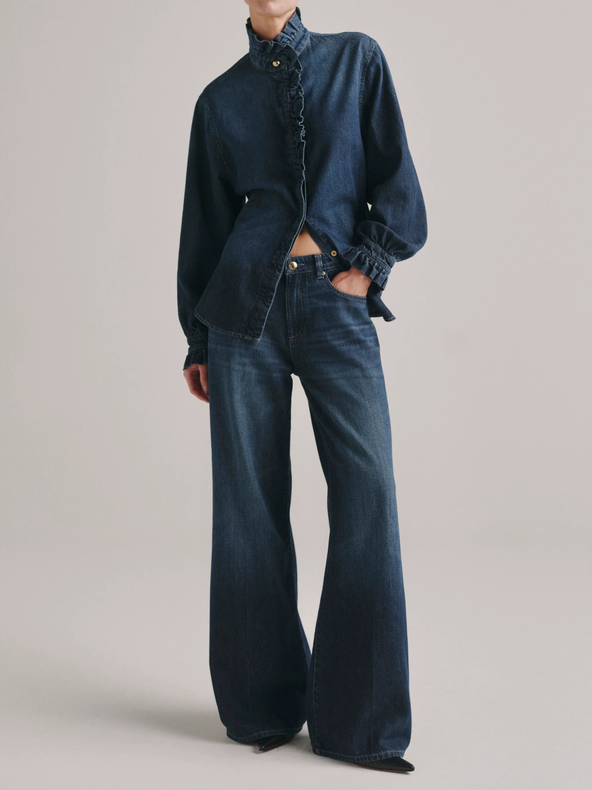 DL1961 - Alex Baggy Wide Leg Jean - Blue Aura 32"