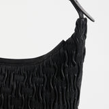 ELK Leather - Lumme Smocked Shoulder Bag – Black -