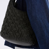 ELK Leather - Lumme Smocked Shoulder Bag – Black -