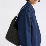 ELK Leather - Lumme Smocked Shoulder Bag – Black -