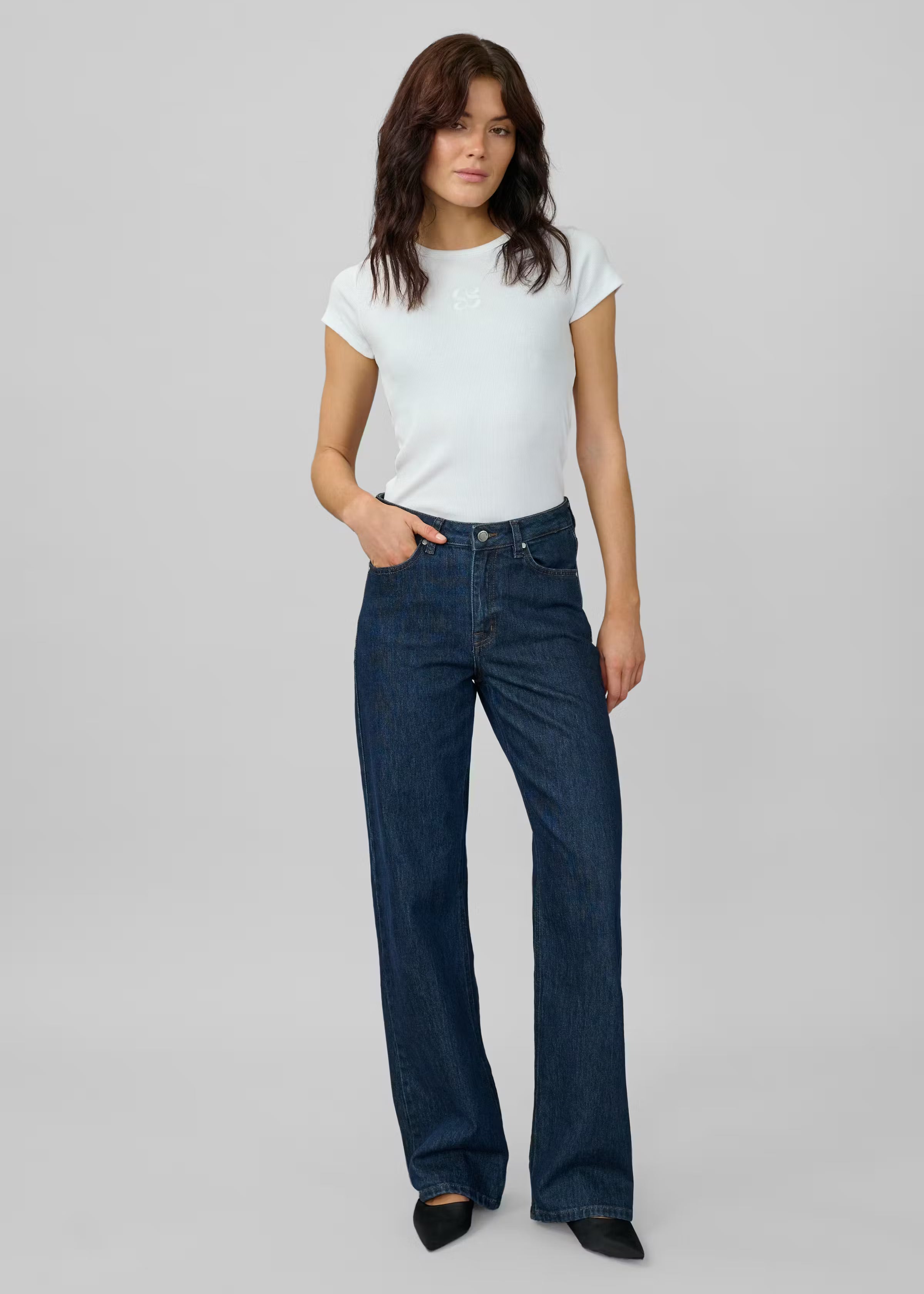 My Essential Wardrobe - The Louis Wide Leg Jean - Dark Blue 30"