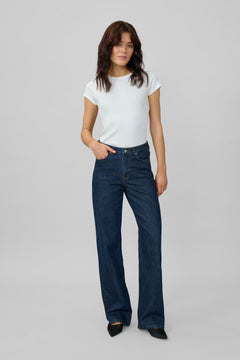 My Essential Wardrobe - The Louis Wide Leg Jean - Dark Blue 32"
