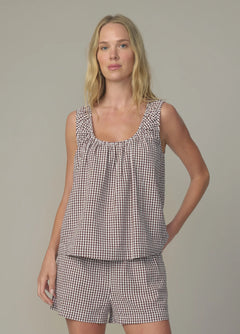 Joe's Jeans - The Ana U-Neck Sleeveless Blouse - Macchiato Gingham
