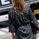 Indi & Cold - Floral-Print Shirt Collar Dress -