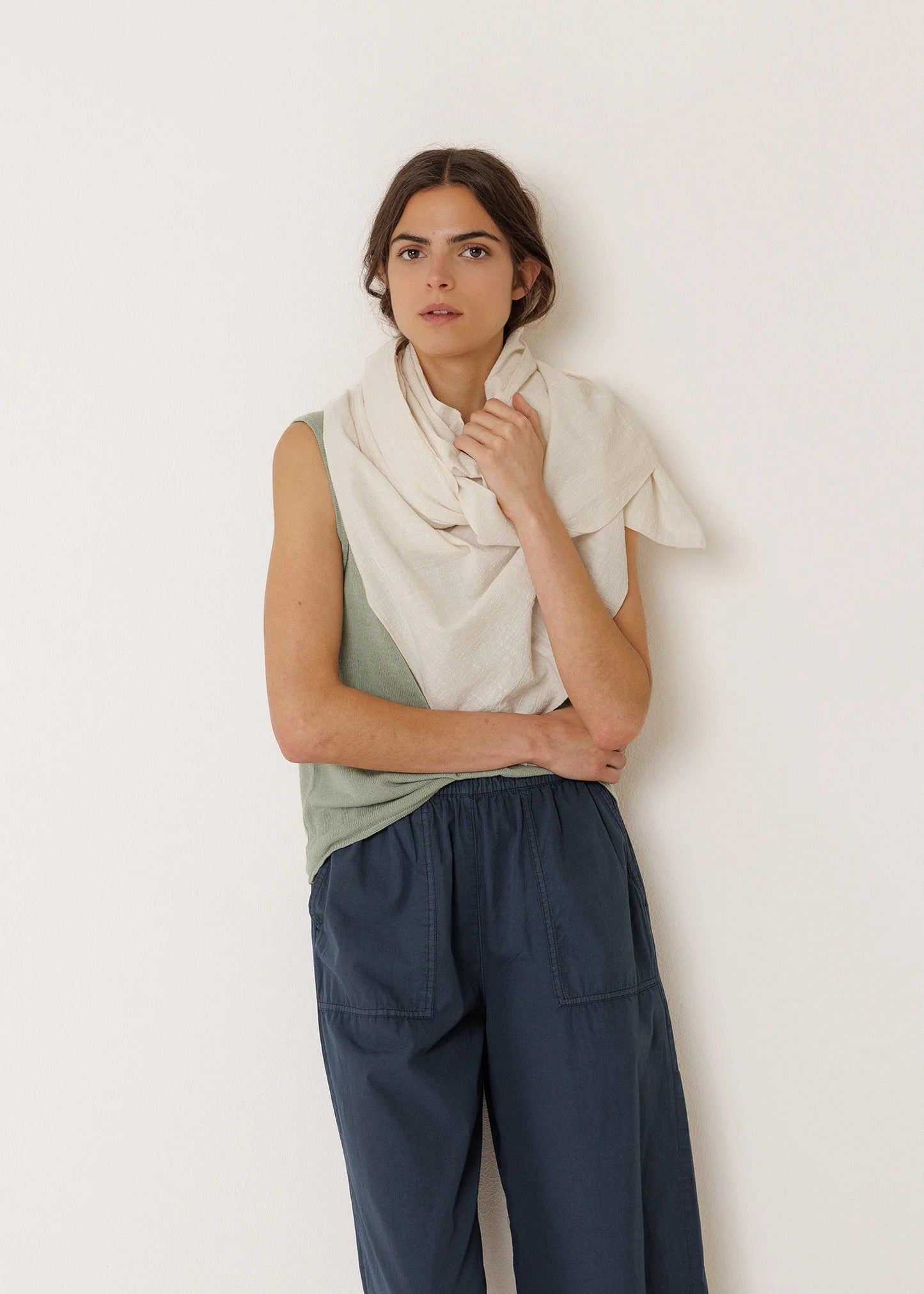 Indi & Cold - Organic Cotton Shawl – Stone -