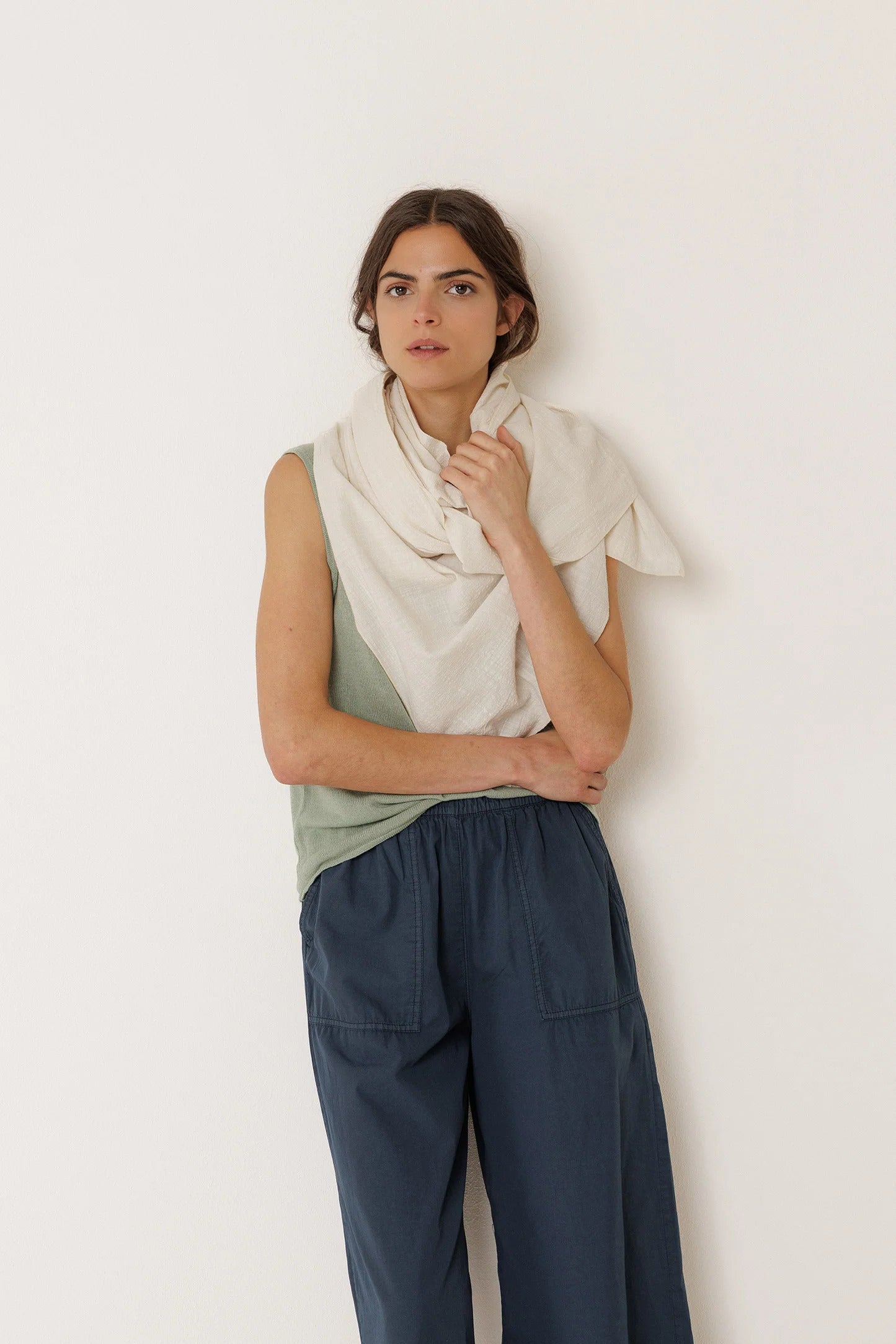 Indi & Cold - Organic Cotton Shawl – Stone -