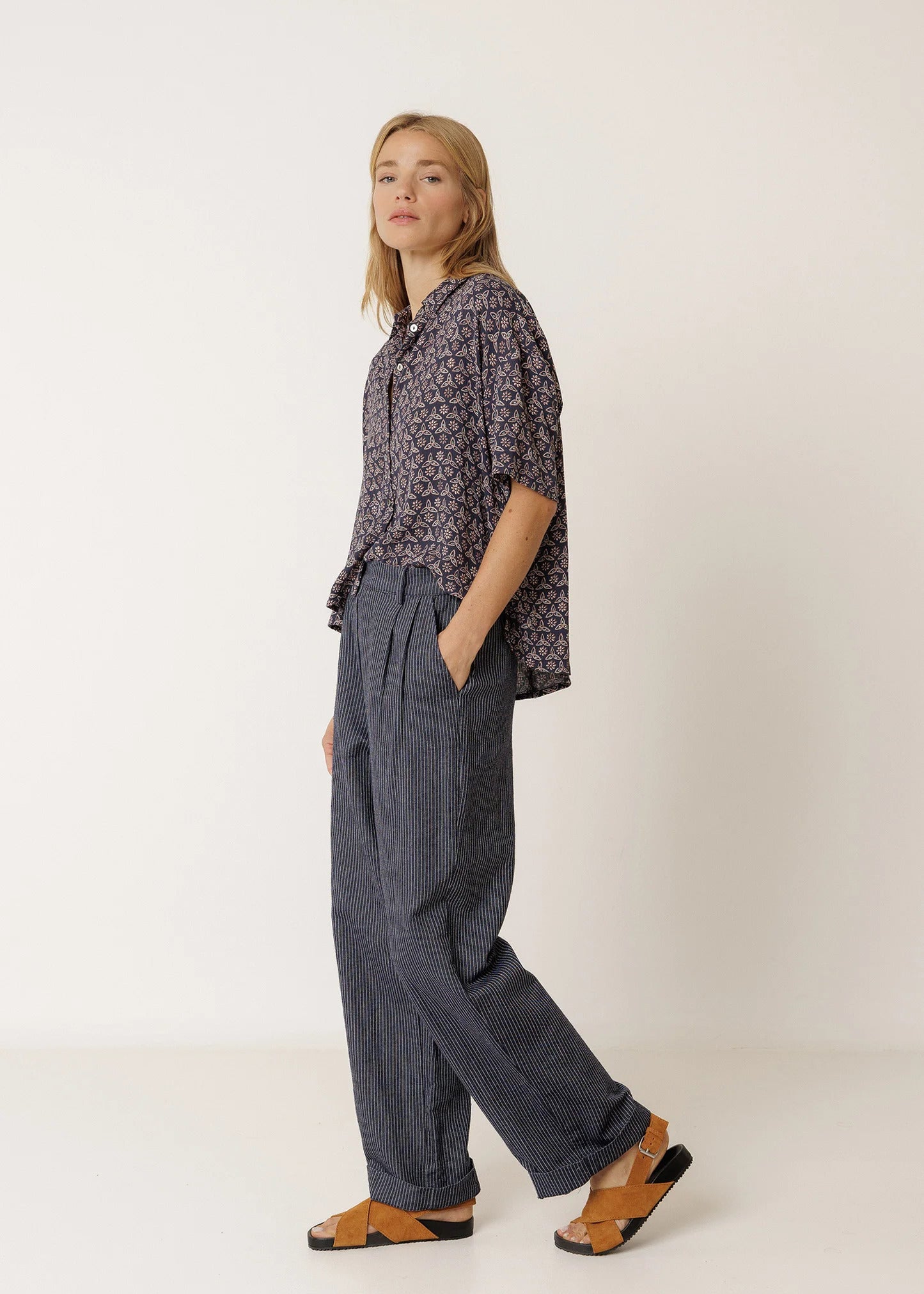 Indi & Cold - Oversize Block Print Blouse -