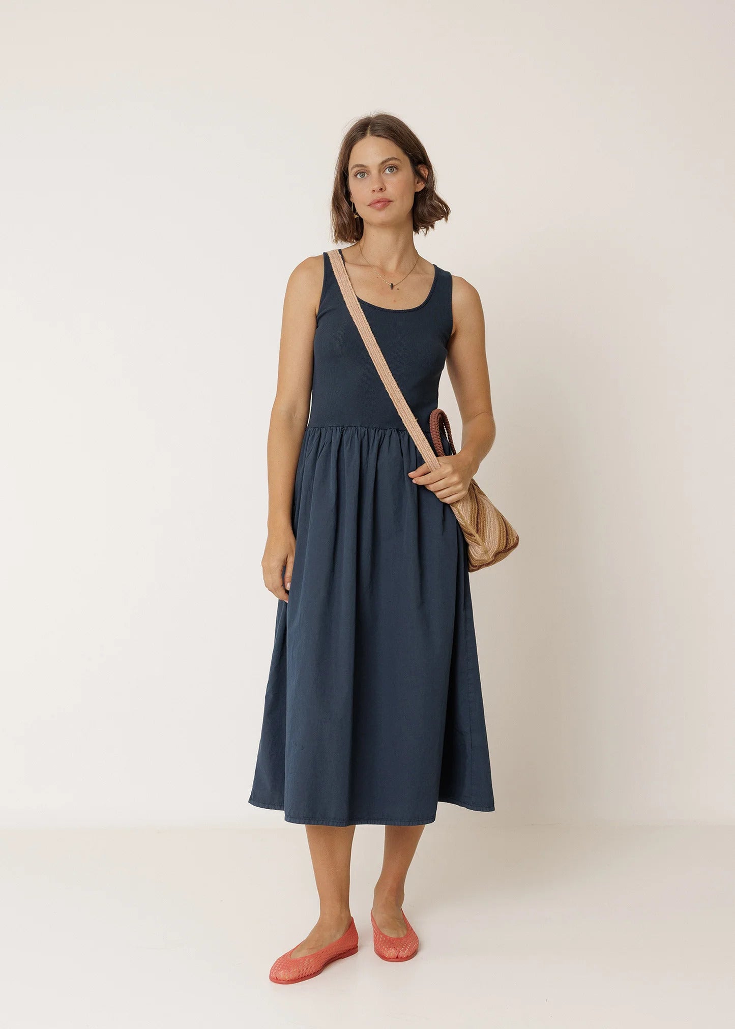 Indi & Cold - Combination Poplin Dress -