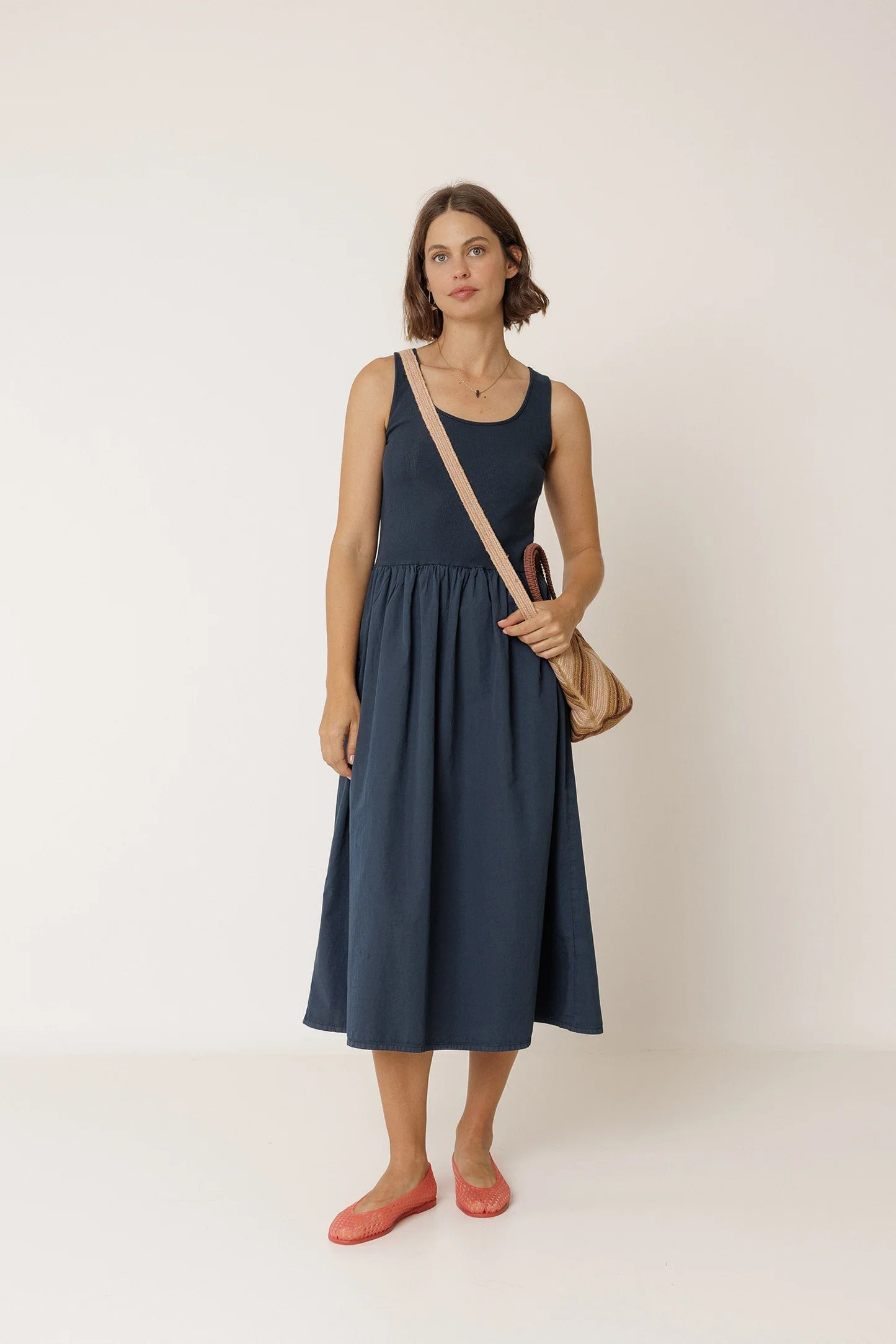 Indi & Cold - Combination Poplin Dress -