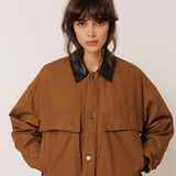 Washed-Effect Quilted Jacket