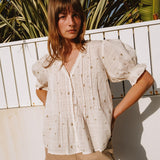 Indi & Cold - Short-Sleeved Elastic Shirt -