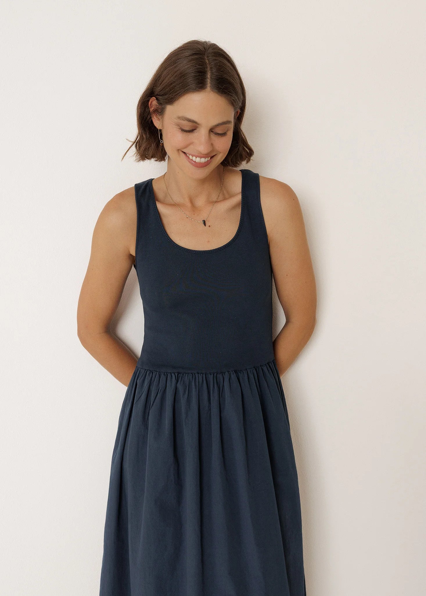 Indi & Cold - Combination Poplin Dress -