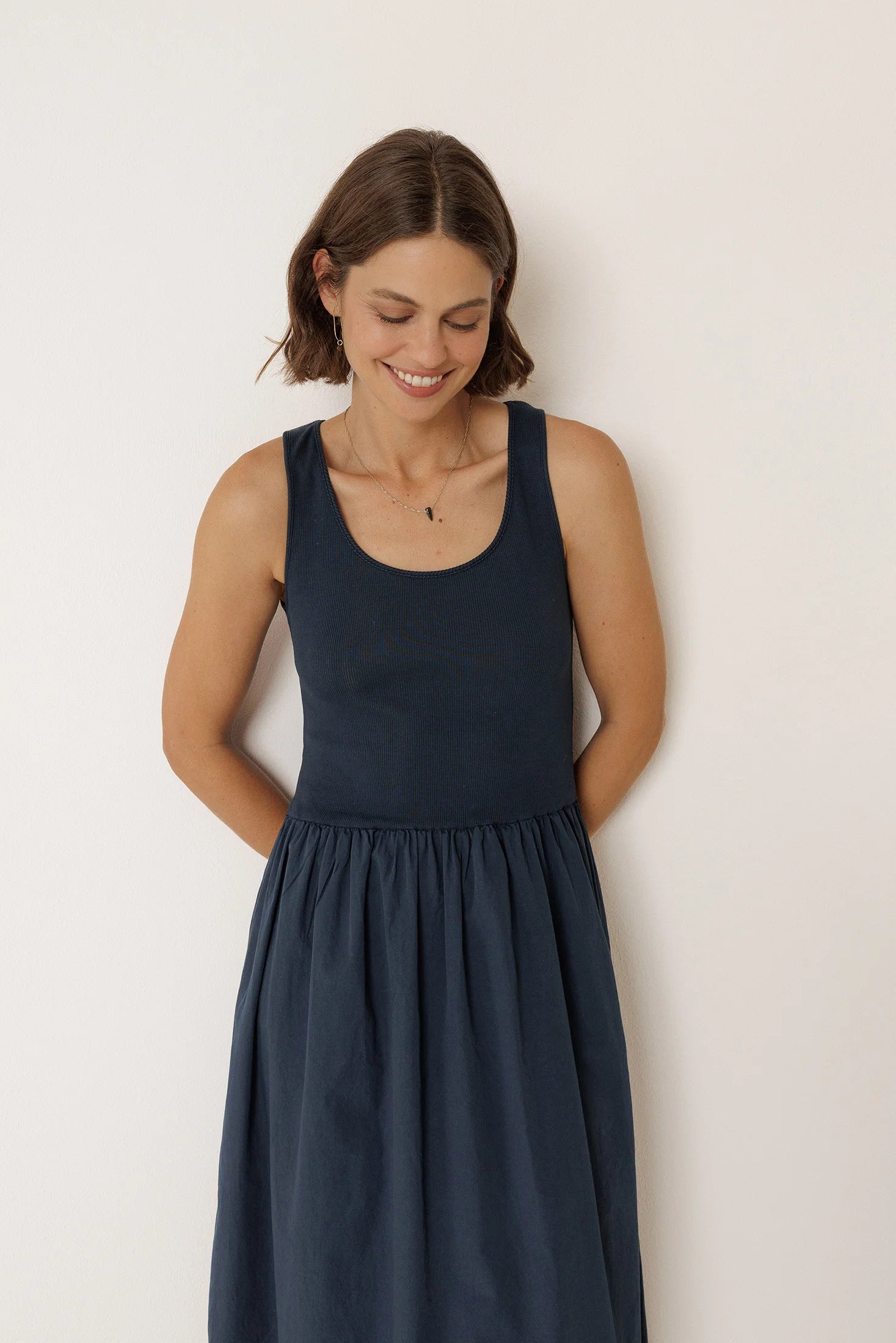 Indi & Cold - Combination Poplin Dress -