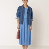 Indi & Cold - Combination Midi Dress - British Blue