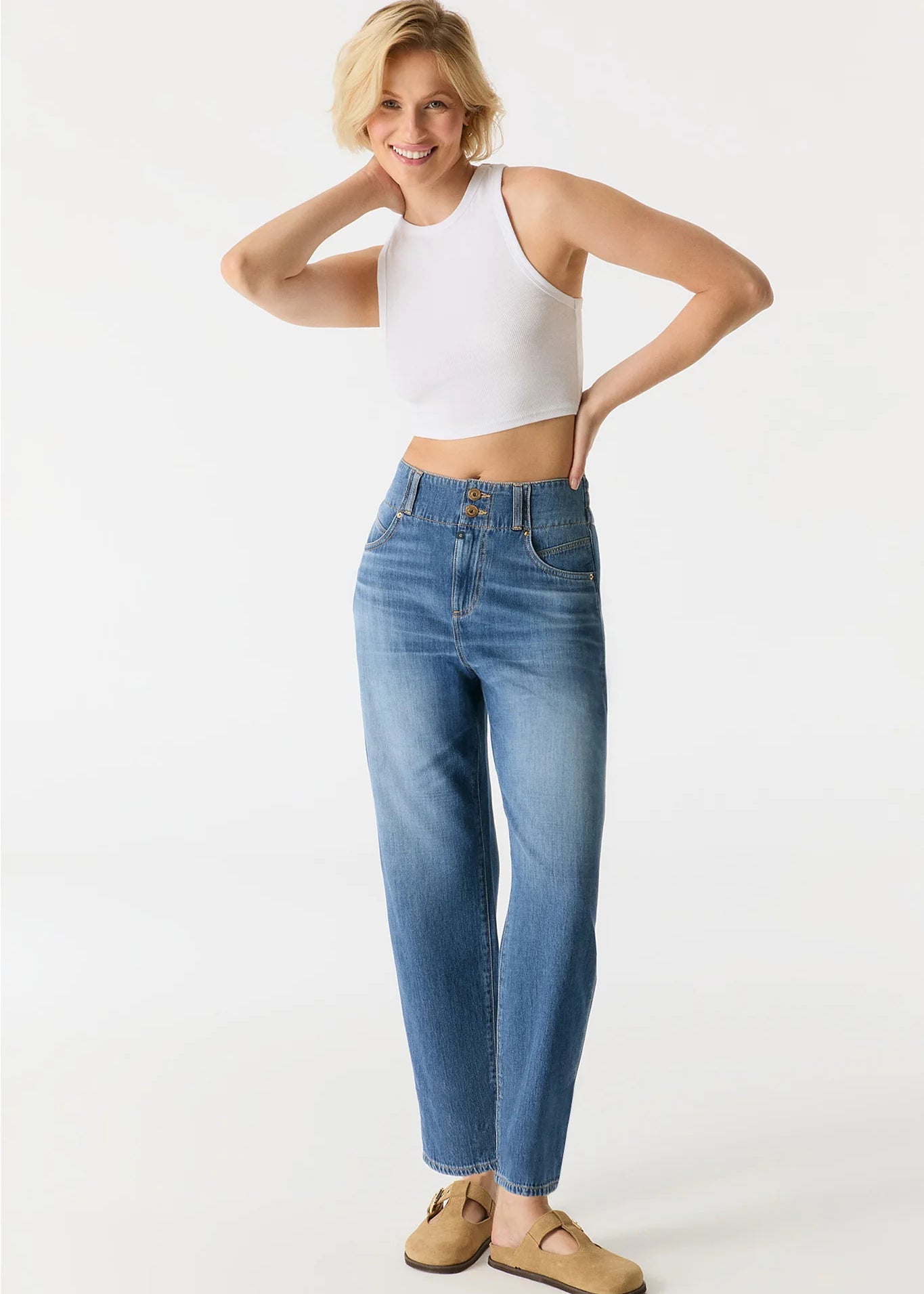 Cup of Joe - Jasmin Balloon Jean - Medium Blue