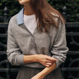 Indi & Cold - Merino Wool Sweater with Contrast Collar -