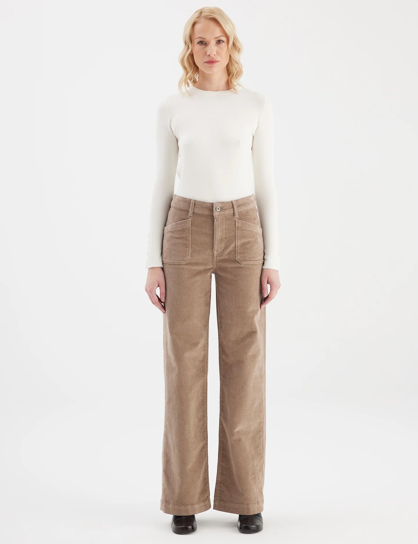 Cup of Joe - Mira Cord HW Wide Leg - Caribou 30"