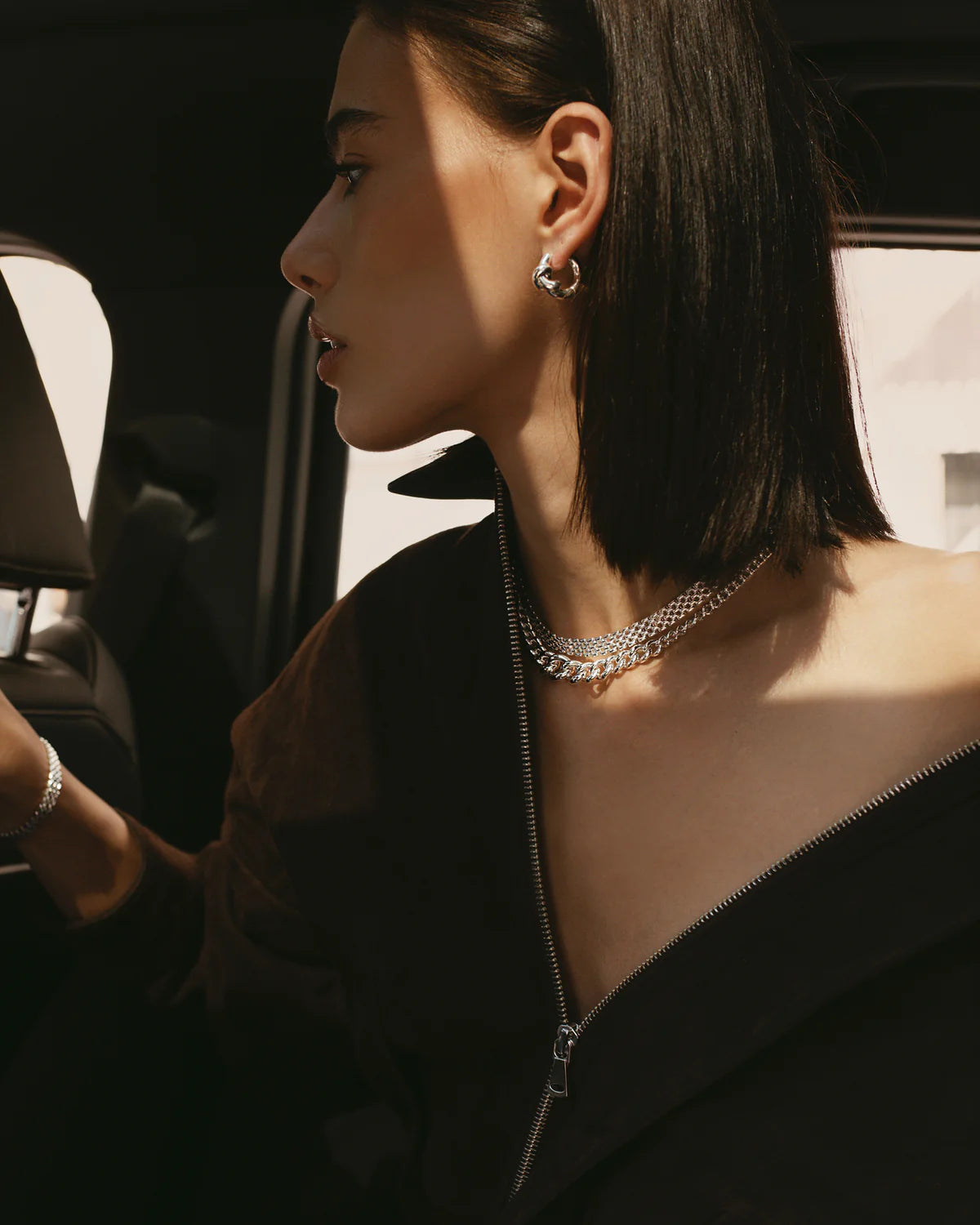 Leah Alexandra - Knot Hoops – Silver -