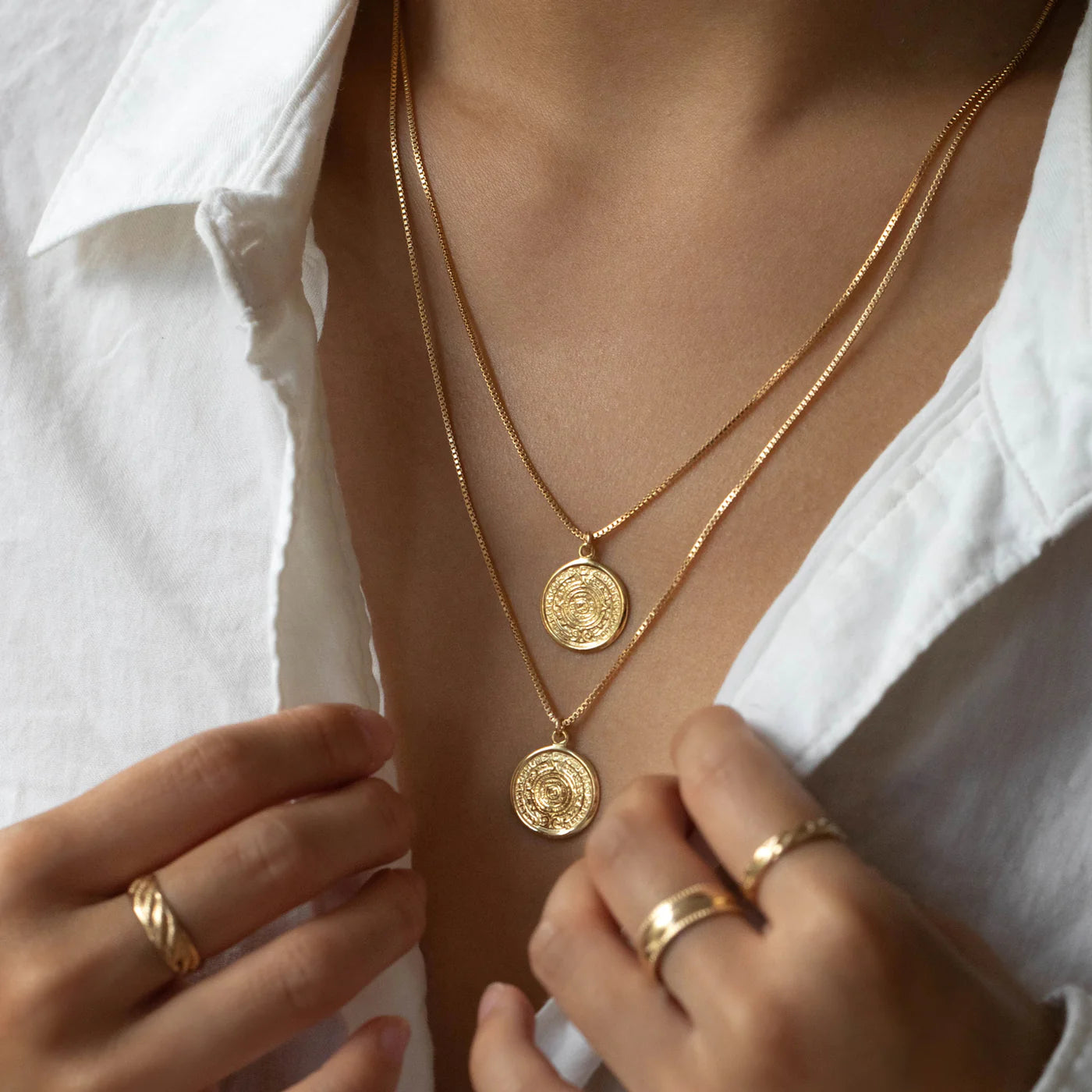 Leah Alexandra - Mayan Necklace – Gold 16-18" -