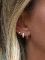 Leah Alexandra Pave Huggies (10mm) Emerald-Leah Alexandra-Sattva Boutique