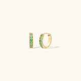 Pave Huggies (10mm) – Emerald