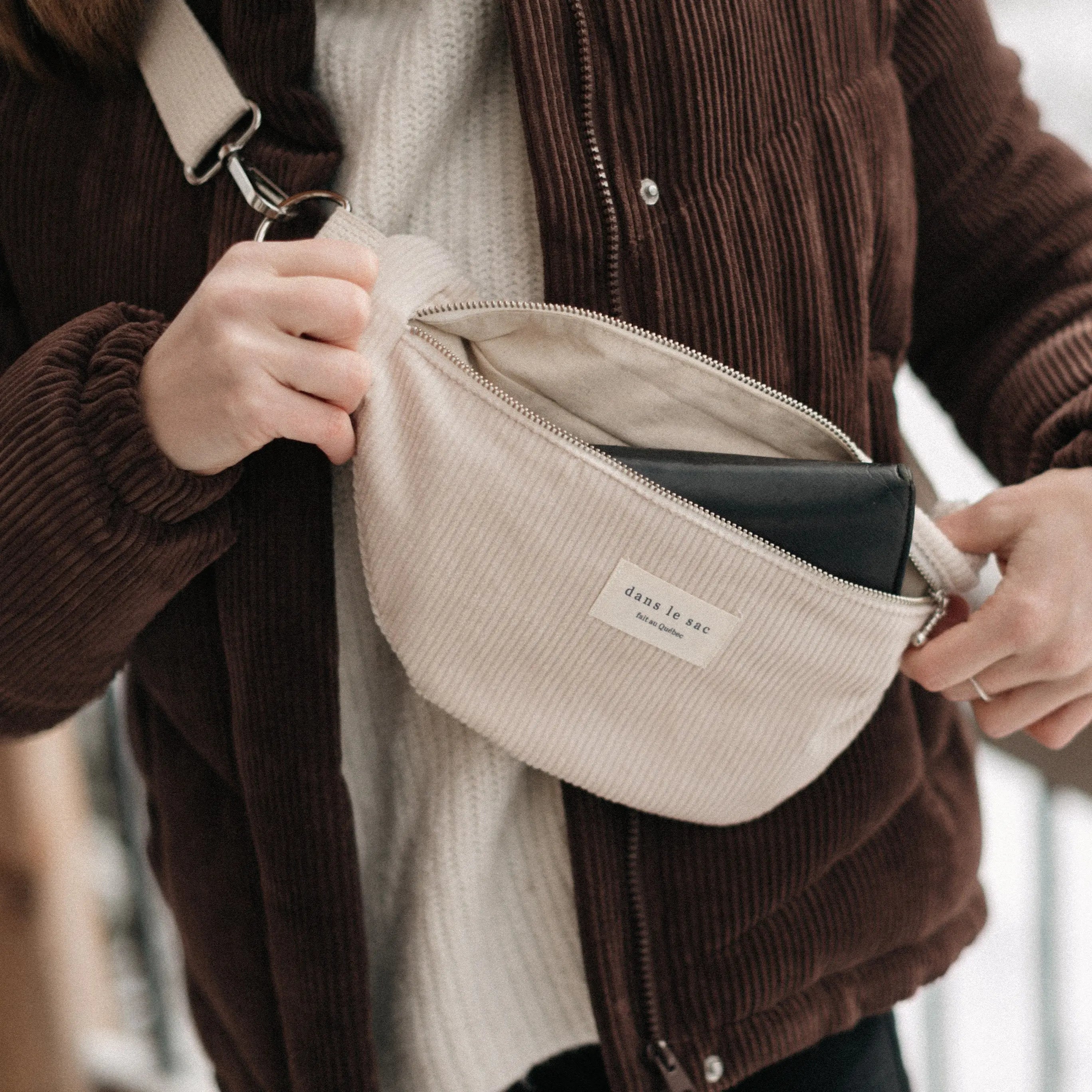dans le sac - Cord Belt Bag – Vanilla -