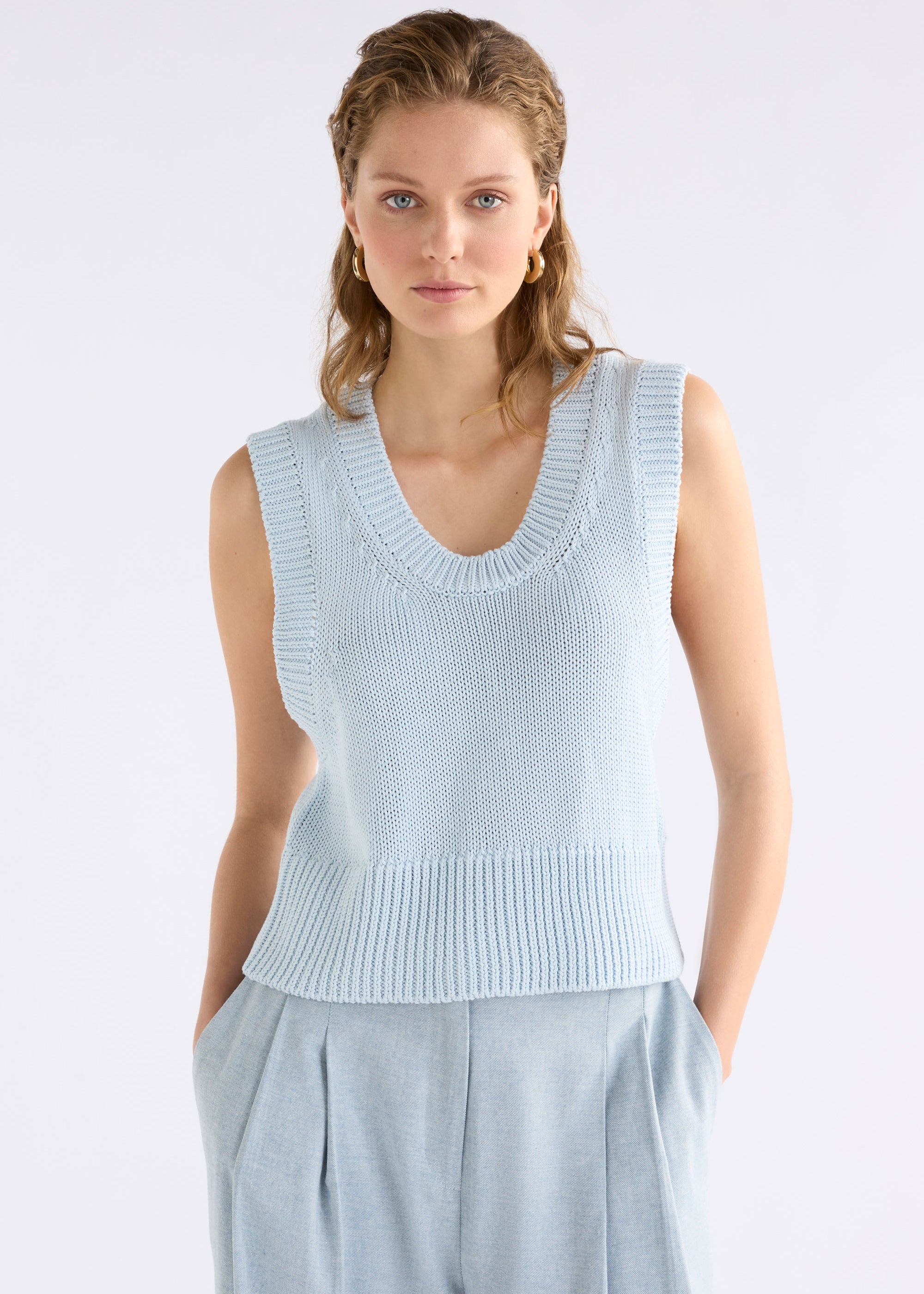 ELK - Mikkel Sweater Vest - Pearl Blue