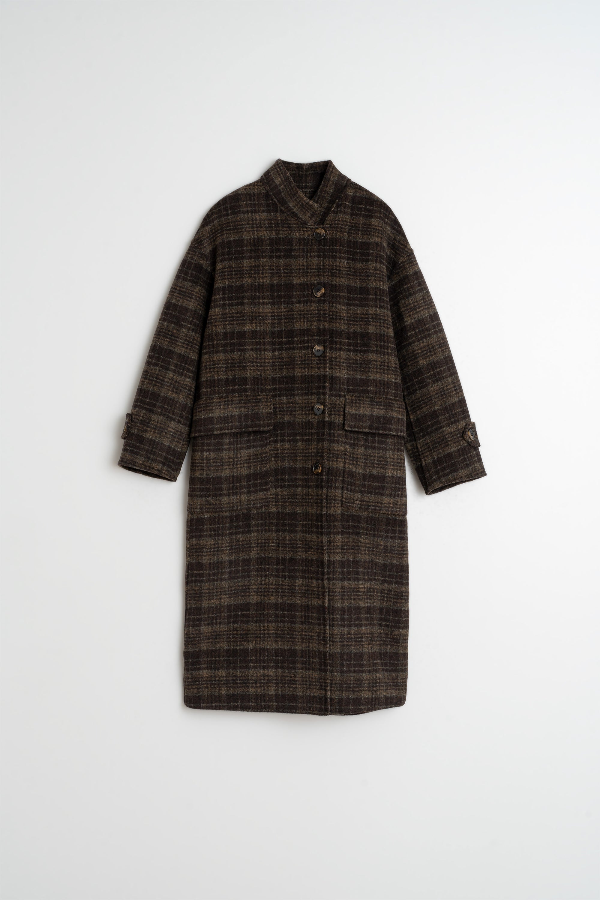 Indi & Cold - Wool Check Coat -
