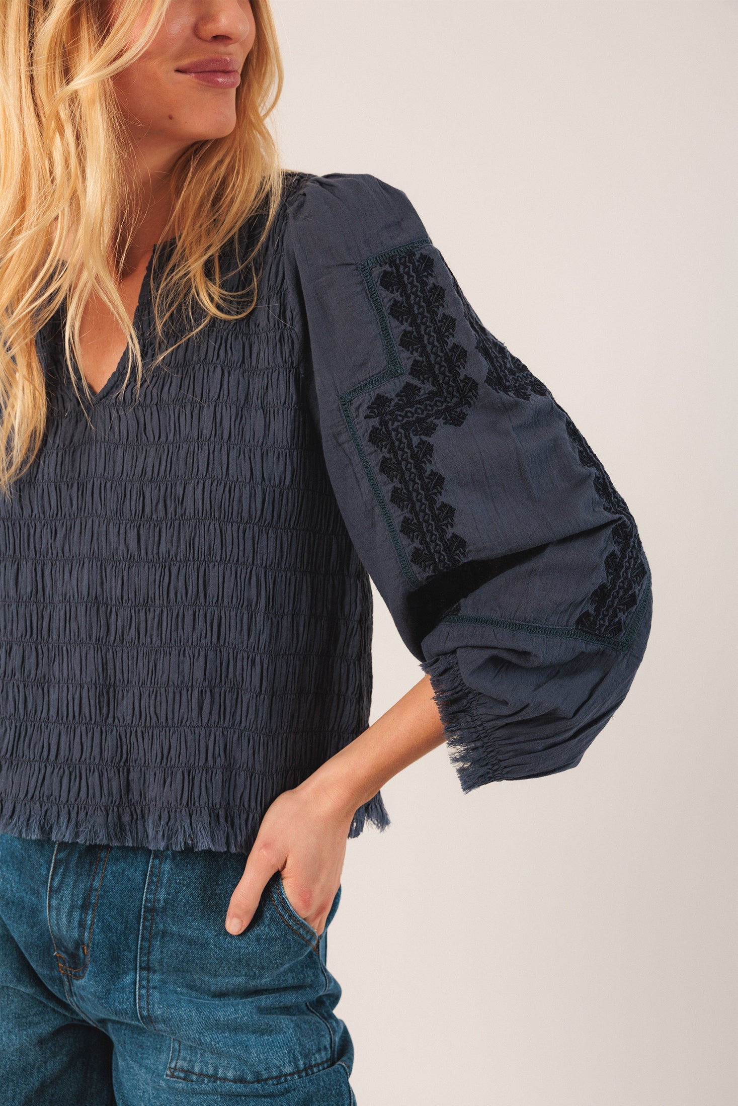 Indi & Cold - Embroidered Blouse -