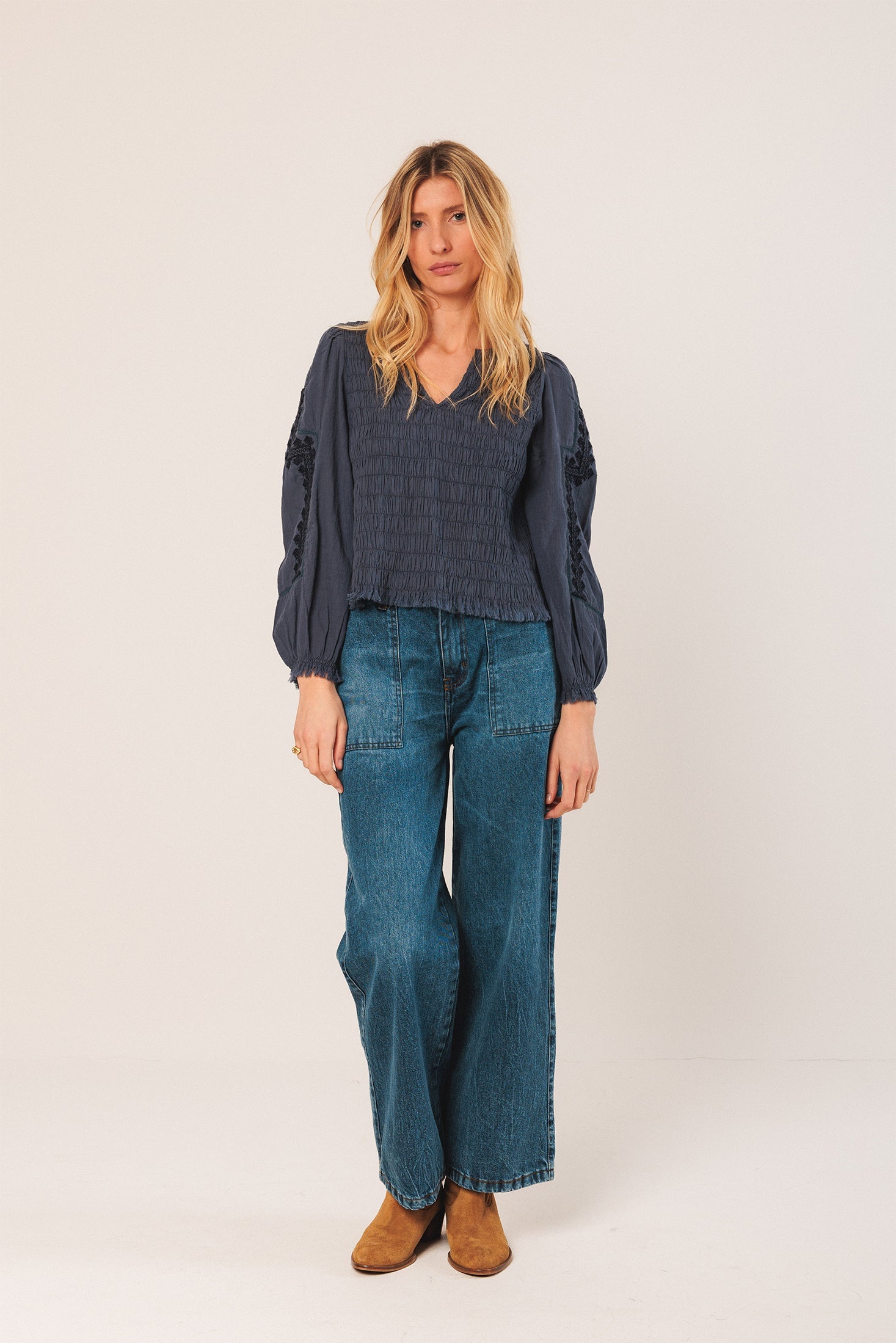 Indi & Cold - Embroidered Blouse -