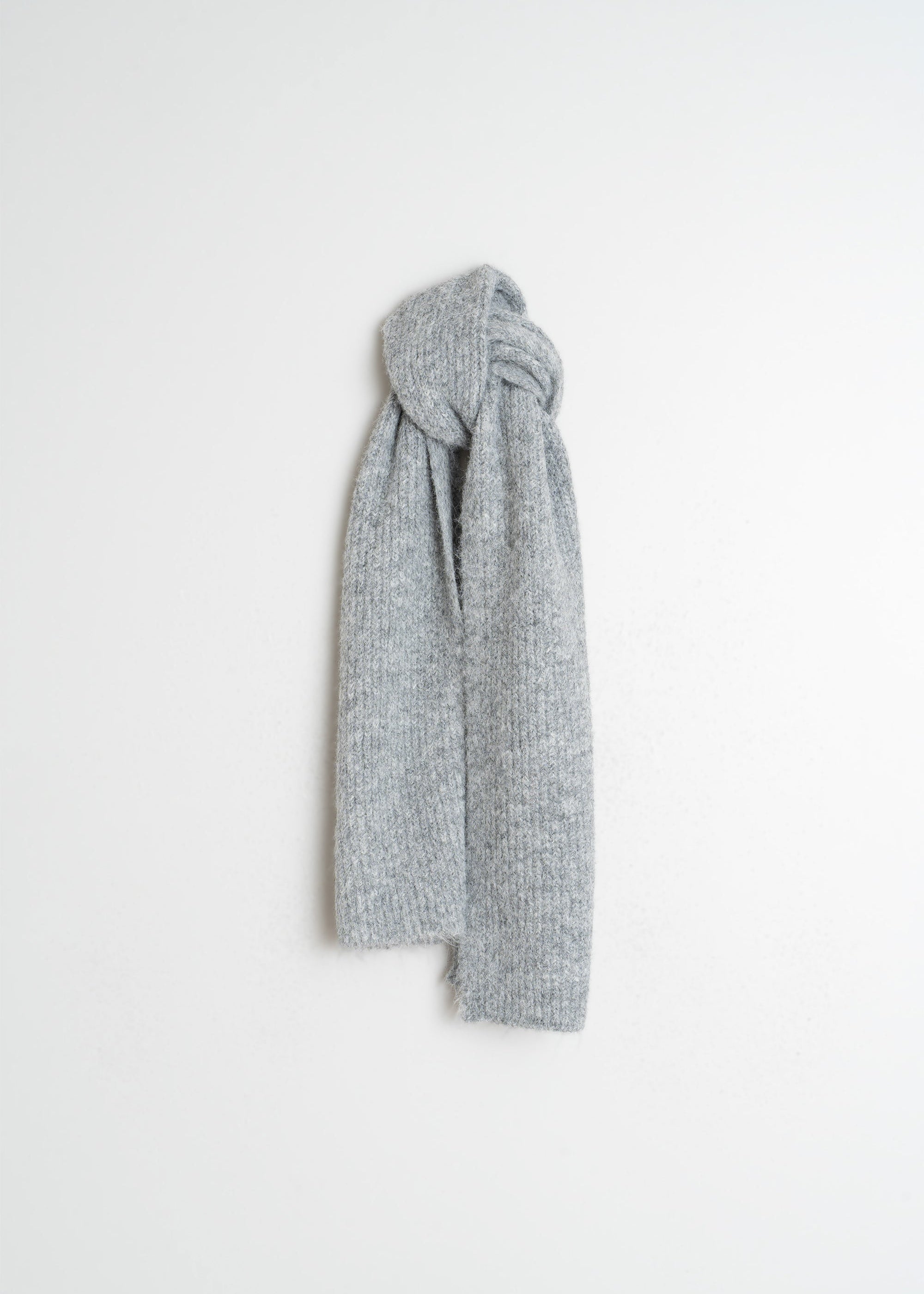 Indi & Cold - Colourful Knitted Scarf – Mottled Grey -