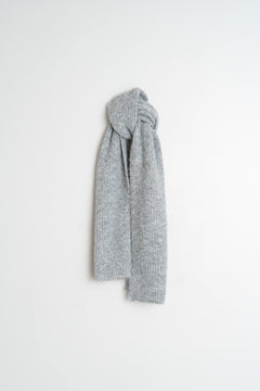 Indi & Cold - Colourful Knitted Scarf – Mottled Grey -