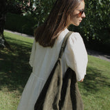 Indi & Cold - Split Leather Tote Bag – Khaki -