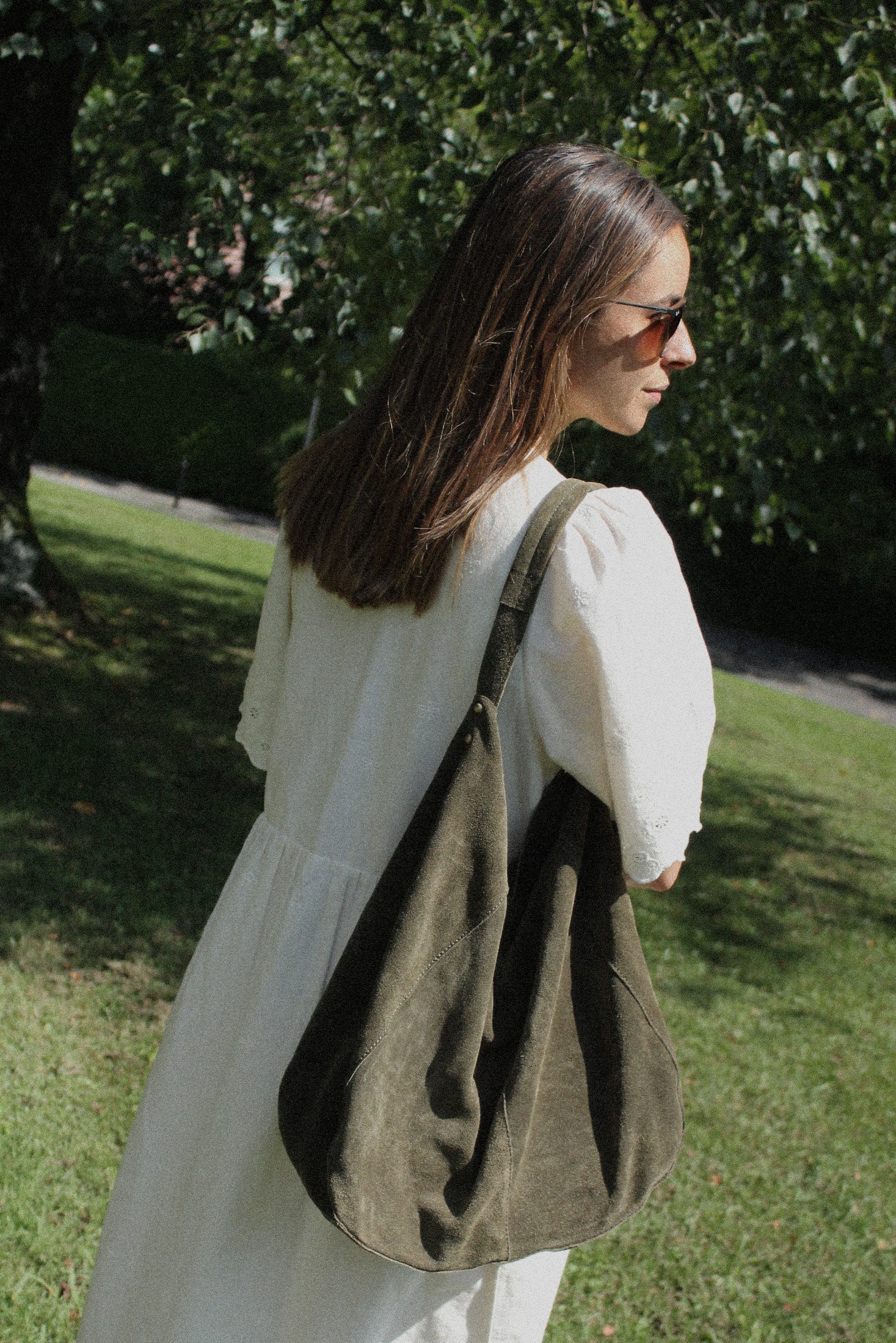Indi & Cold - Split Leather Tote Bag – Khaki -
