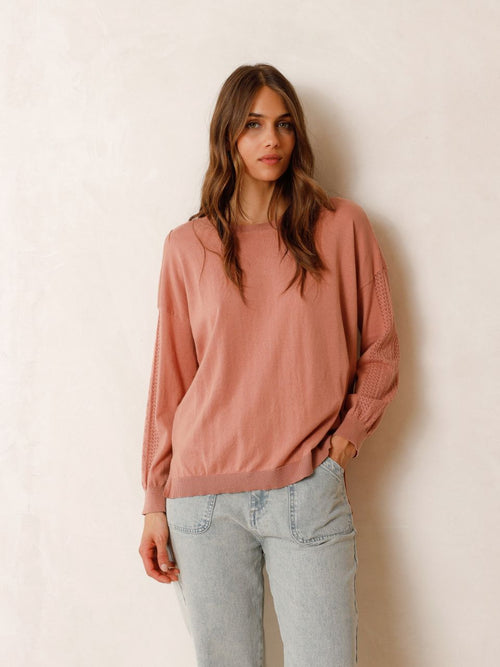 Detailed Sleeve Sweater-Indi & Cold-Sattva Boutique