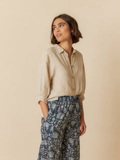 Linen Button Blouse