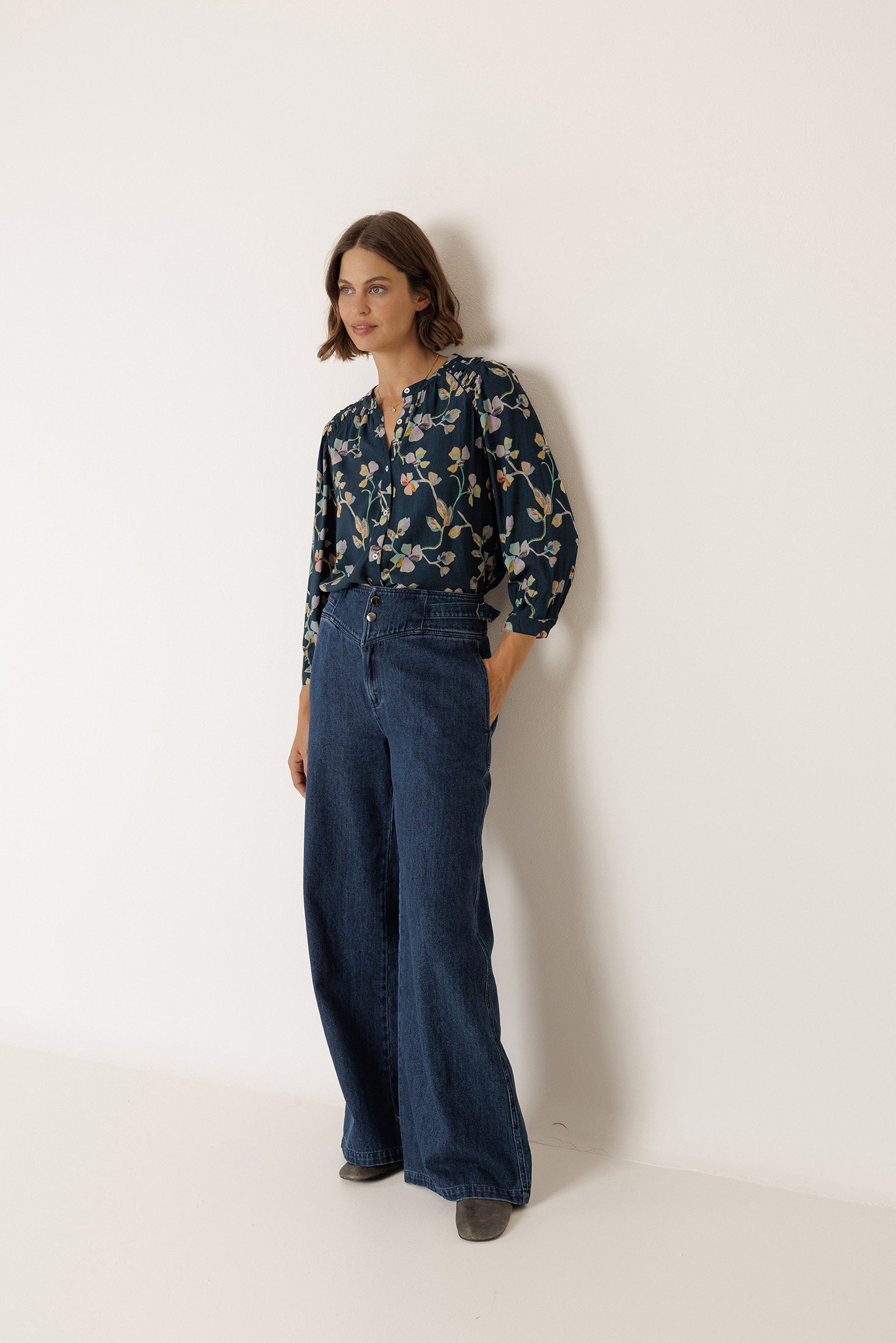Indi & Cold - Ruched-Detail Blouse -