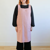 Sattva by Sarah - Cross Back Linen Apron - Pink