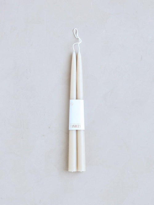 Dipped Taper Candles 12" Parchment-The Floral Society-Sattva Boutique