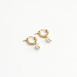 Wolf Circus - Pearl Hoops Small Gold -