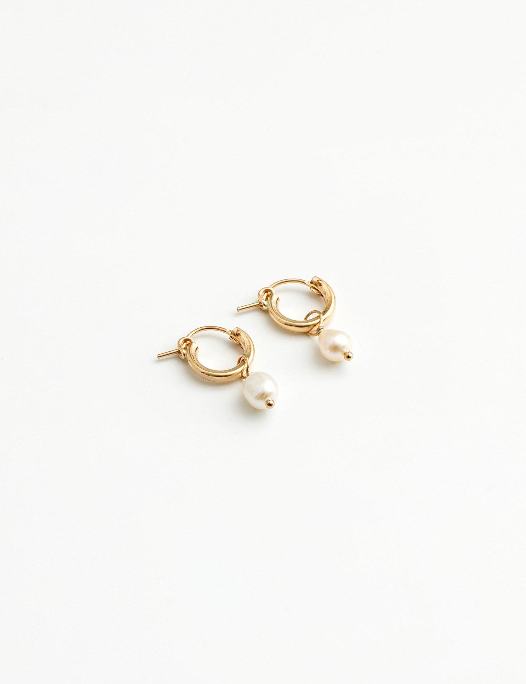 Pearl Hoops Small Gold-Wolf Circus-Sattva Boutique