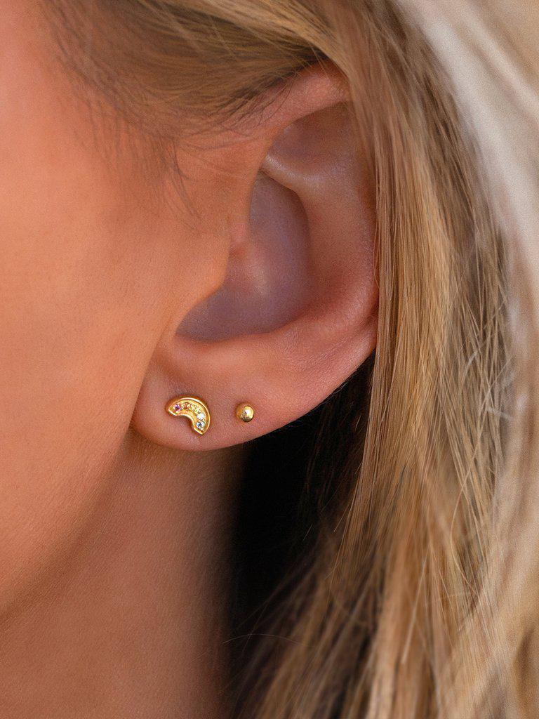 Leah Alexandra - Rainbow Pave Studs - Multi Sapphire