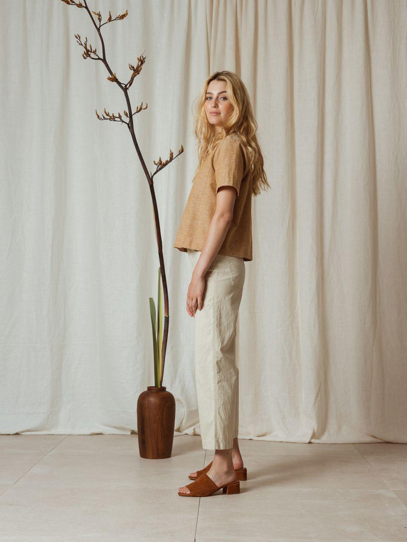 Cotton Chambray Blouse-Indi & Cold-Sattva Boutique